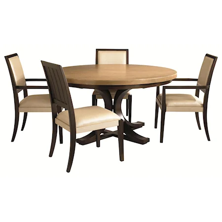 Round Dining Table and Four Chair Set